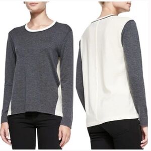Rag & Bone Renelle Two-Tone Slub Pullover Merino Cashmere Wool Sweater